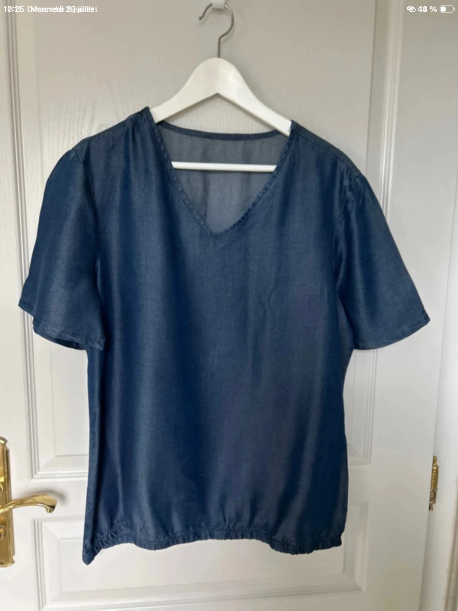 Blouse bleue jeans manches courte PROMOD💕